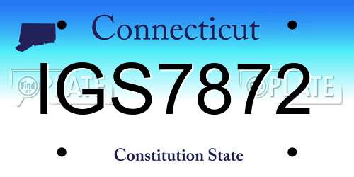 IGS7872 Connecticut License Plate