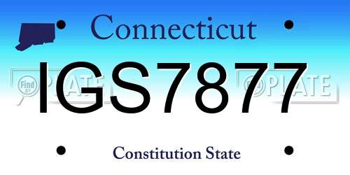 IGS7877 Connecticut License Plate