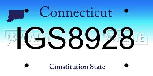 IGS8928 Connecticut License Plate
