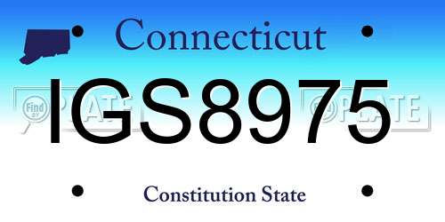 IGS8975 Connecticut License Plate