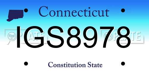 IGS8978 Connecticut License Plate