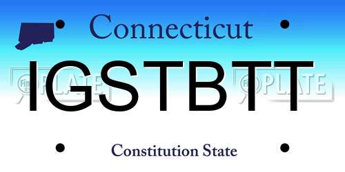 IGSTBTT Connecticut License Plate