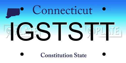 IGSTSTT Connecticut License Plate