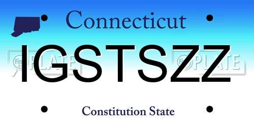 IGSTSZZ Connecticut License Plate