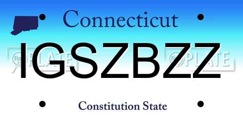 IGSZBZZ Connecticut License Plate