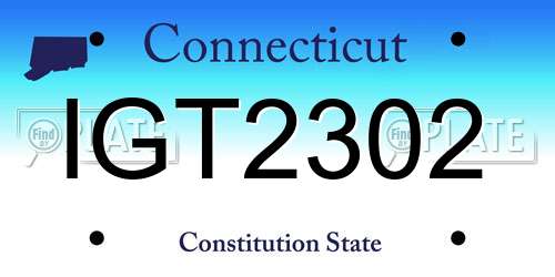 IGT2302 Connecticut License Plate