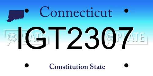 IGT2307 Connecticut License Plate