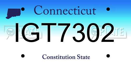 IGT7302 Connecticut License Plate