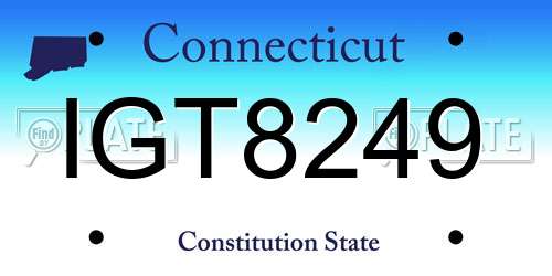 IGT8249 Connecticut License Plate