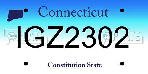 IGZ2302 Connecticut License Plate
