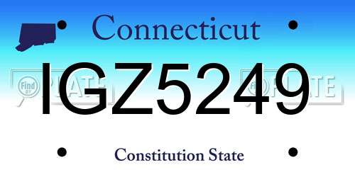 IGZ5249 Connecticut License Plate