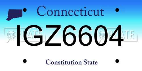 IGZ6604 Connecticut License Plate