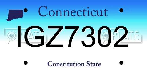 IGZ7302 Connecticut License Plate