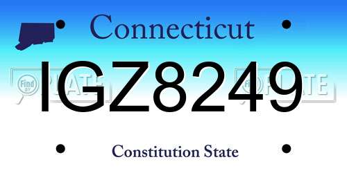 IGZ8249 Connecticut License Plate