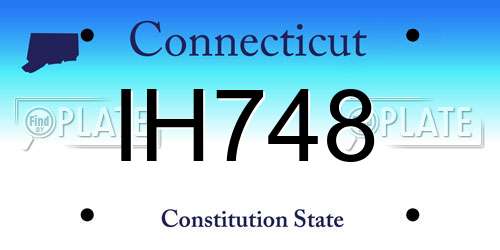 IH748 Connecticut License Plate