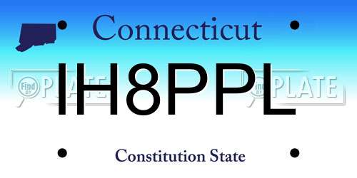 IH8PPL Connecticut License Plate