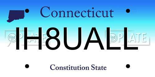IH8UALL Connecticut License Plate