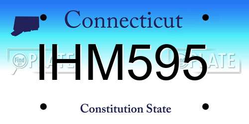 IHM595 Connecticut License Plate