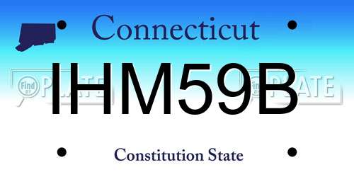 IHM59B Connecticut License Plate