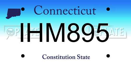 IHM895 Connecticut License Plate