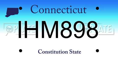 IHM898 Connecticut License Plate