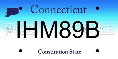 IHM89B Connecticut License Plate