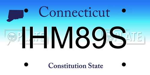 IHM89S Connecticut License Plate