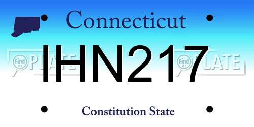 IHN217 Connecticut License Plate