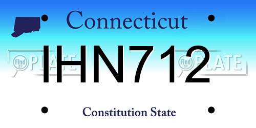 IHN712 Connecticut License Plate