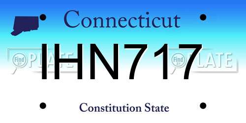IHN717 Connecticut License Plate