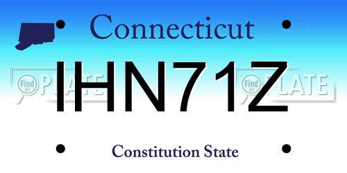 IHN71Z Connecticut License Plate