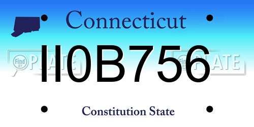 II0B756 Connecticut License Plate