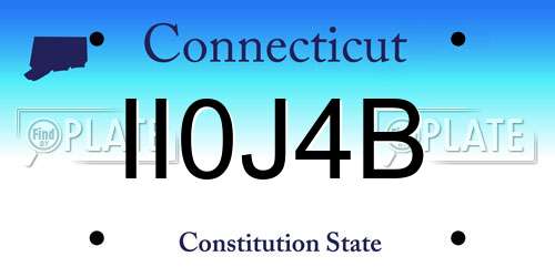 II0J4B Connecticut License Plate