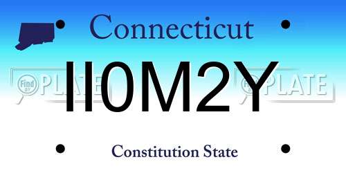 II0M2Y Connecticut License Plate