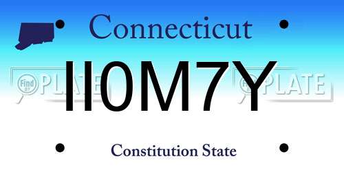 II0M7Y Connecticut License Plate