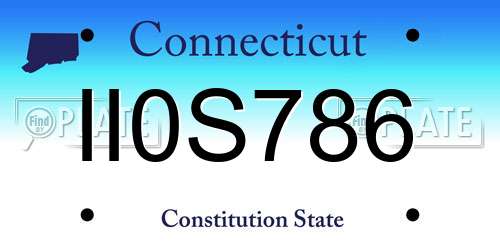 II0S786 Connecticut License Plate