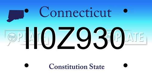 II0Z930 Connecticut License Plate