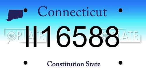 II16588 Connecticut License Plate