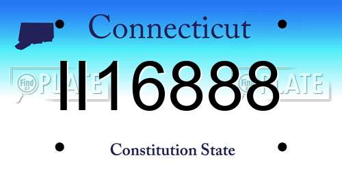 II16888 Connecticut License Plate