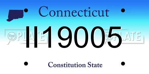 II19005 Connecticut License Plate