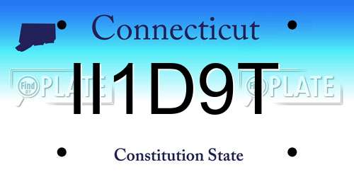 II1D9T Connecticut License Plate
