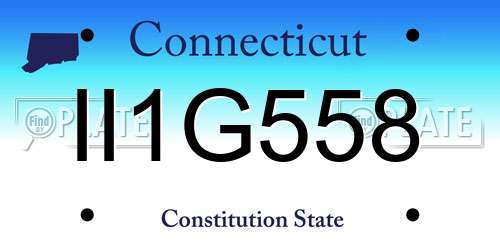 II1G558 Connecticut License Plate