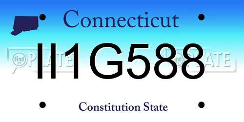 II1G588 Connecticut License Plate
