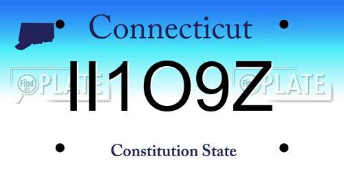 II1O9Z Connecticut License Plate