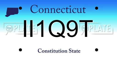 II1Q9T Connecticut License Plate