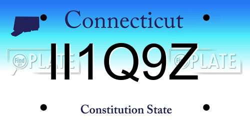 II1Q9Z Connecticut License Plate