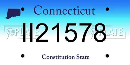 II21578 Connecticut License Plate