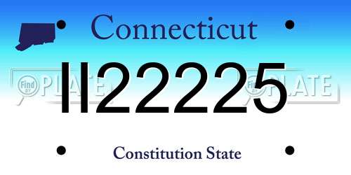 II22225 Connecticut License Plate