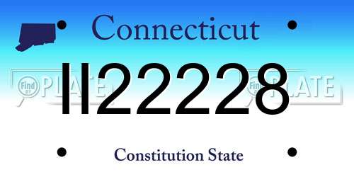 II22228 Connecticut License Plate