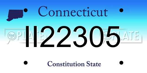 II22305 Connecticut License Plate